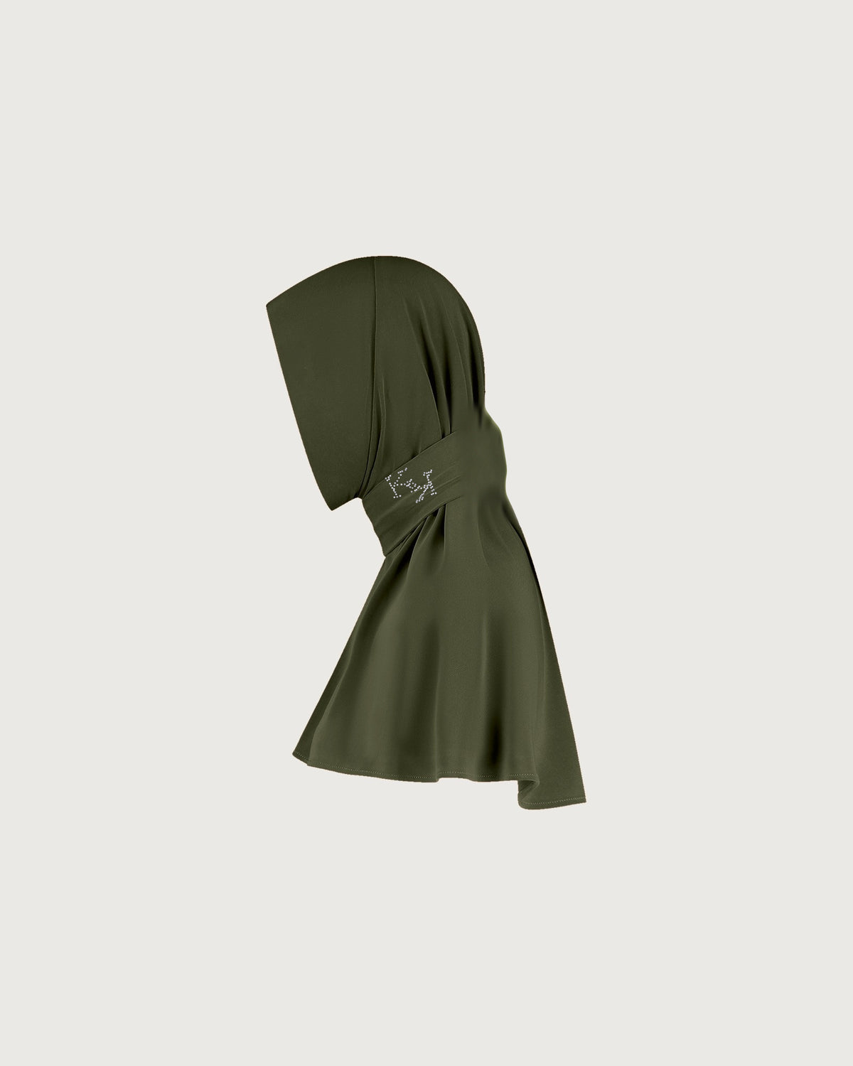 Classic Crystal Embellished Army Green