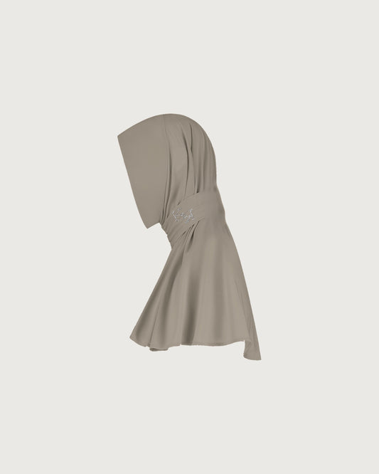 Classic Crystal Embellished Taupe Grey